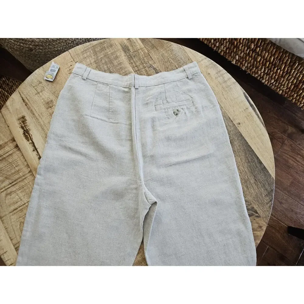 Talbots Pure Linen Irish Blend Cropped Pants Women's 10P NWT Lagenlook - Picture 6 of 6